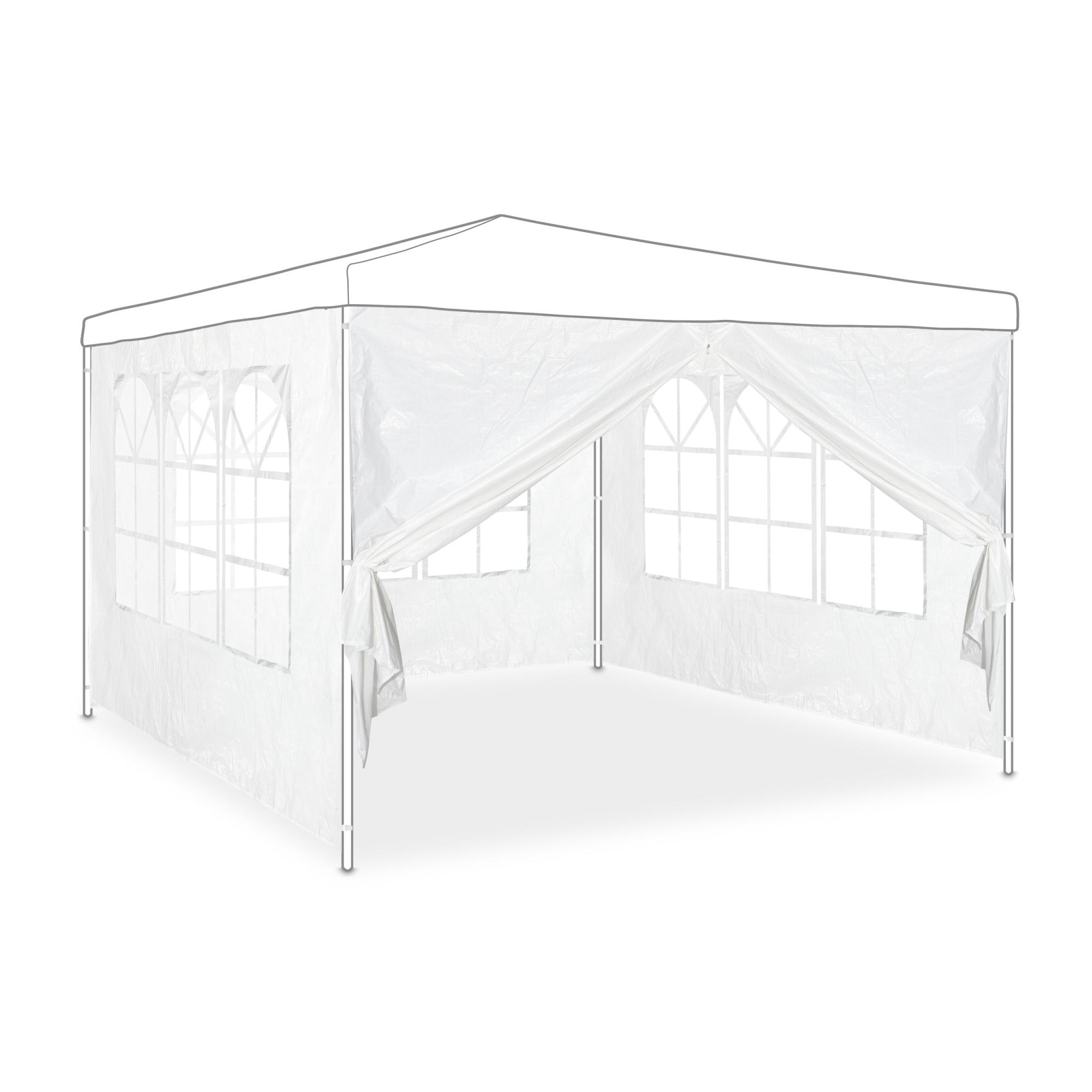 Relaxdays Tende per Gazebo Laterali, Set da 4, Telo Impermeabile in PVC