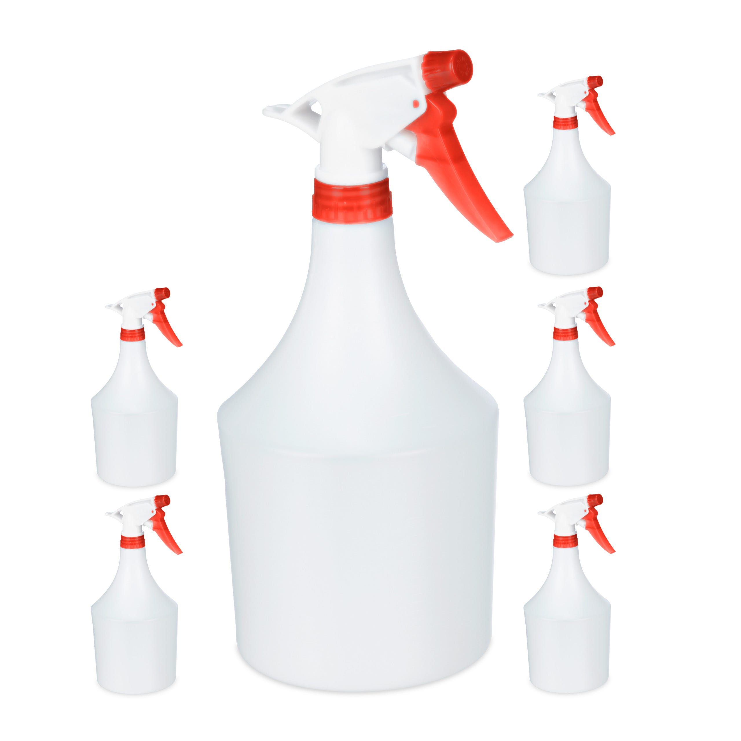 6x Bottiglie Spray, Set, Erogazione Regolabile, 1 Litro, Vaporizzatore, Nebulizzatore  Piante, Rosso