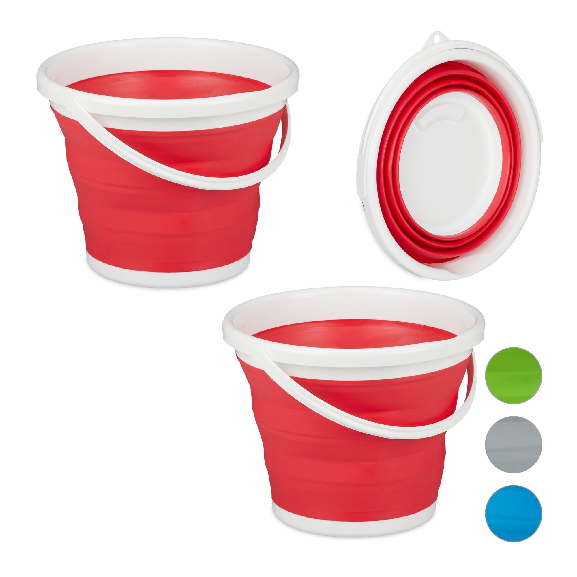 Secchio Pieghevole In Silicone 8L Per Campeggio – Salvaspazio, Versatile E Portatile, Disponibile In Vari Colori