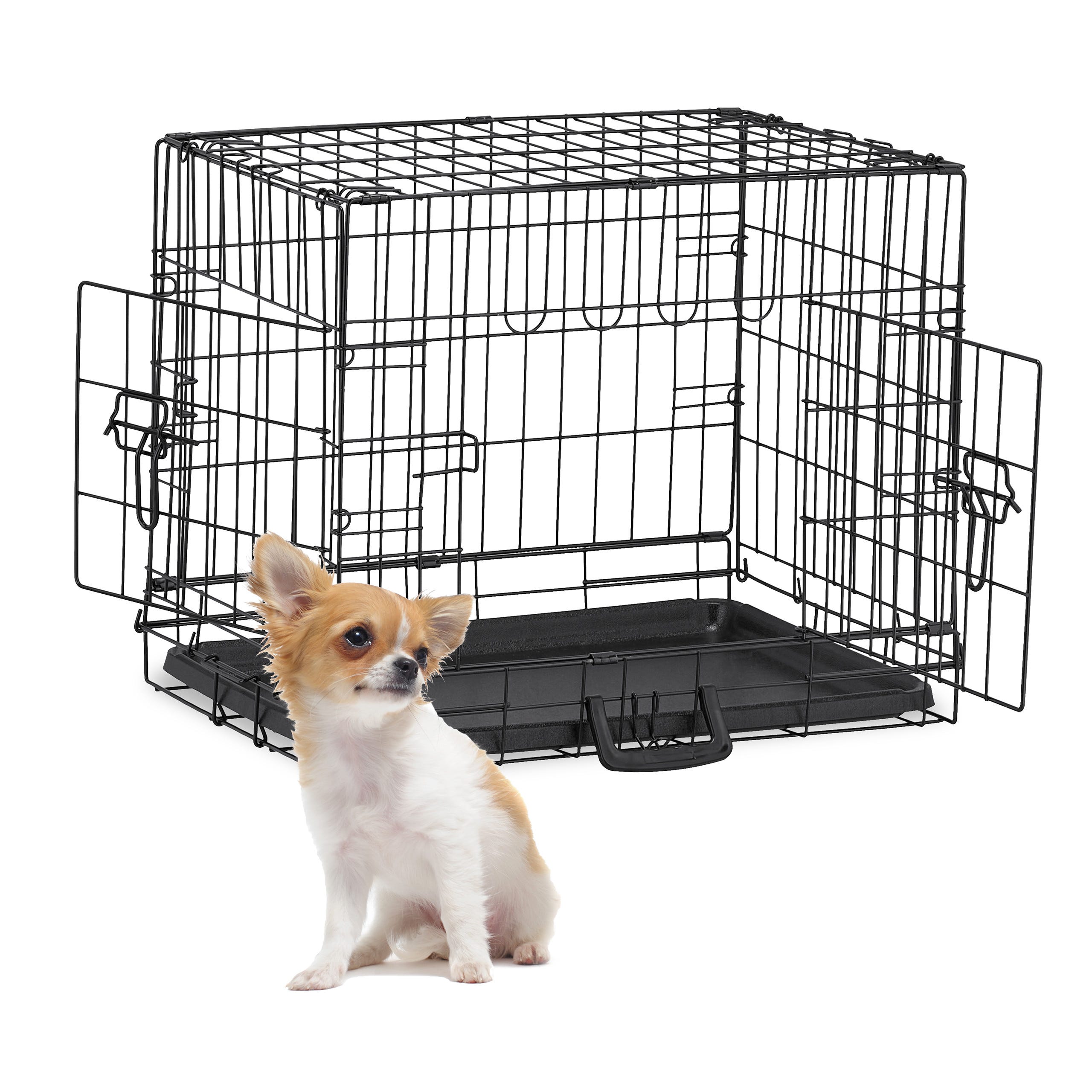Cage de transport pour chien double dos droit
