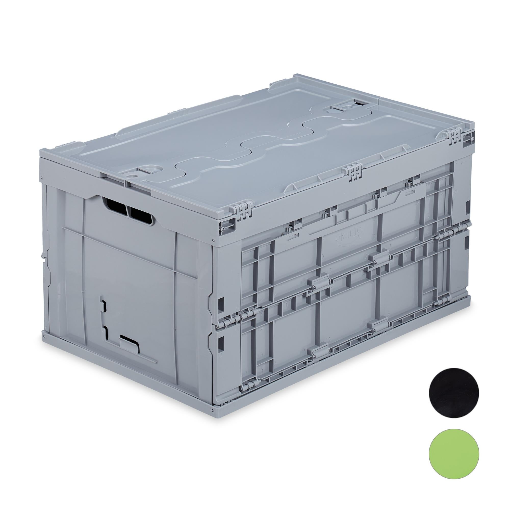 Cassetta Pieghevole Ay-Kasa Midi - Plastica Blu, 40x30x14 Cm, Impilabile, Lavabile, Per Casa E Giardino