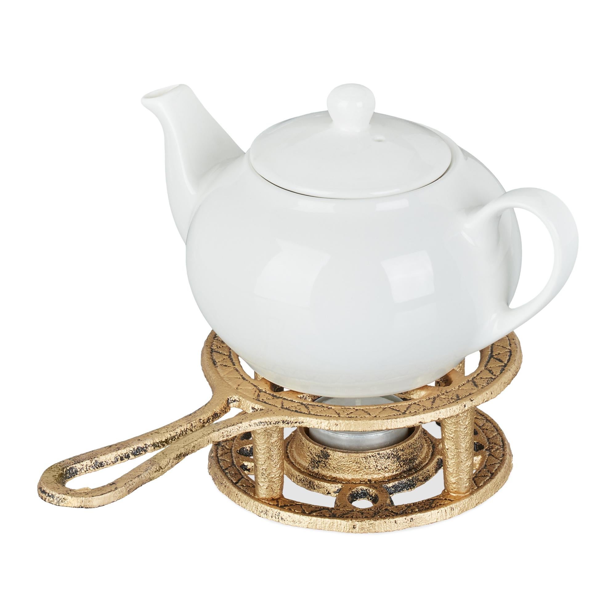 TEA SOUL Supporto Riscalda Teiera In Acciaio Inox – Porta Teiera Con Candela, Pratico Ed Elegante