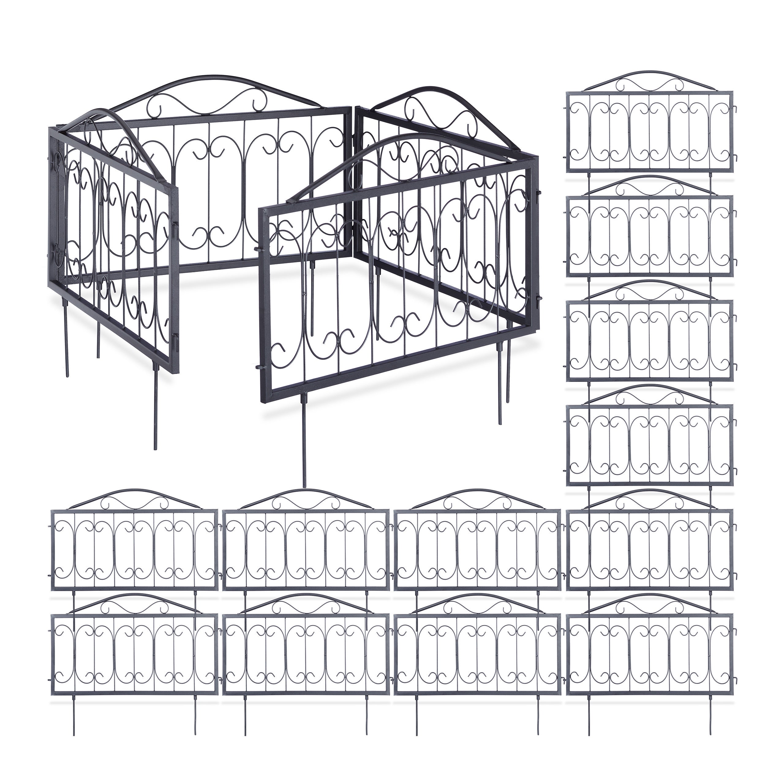 16x Bordura per Aiuola in Metallo, Set di Pannelli Vintage Recinzione ... - D28f83e67ce91a9fa1cfa02f26997164