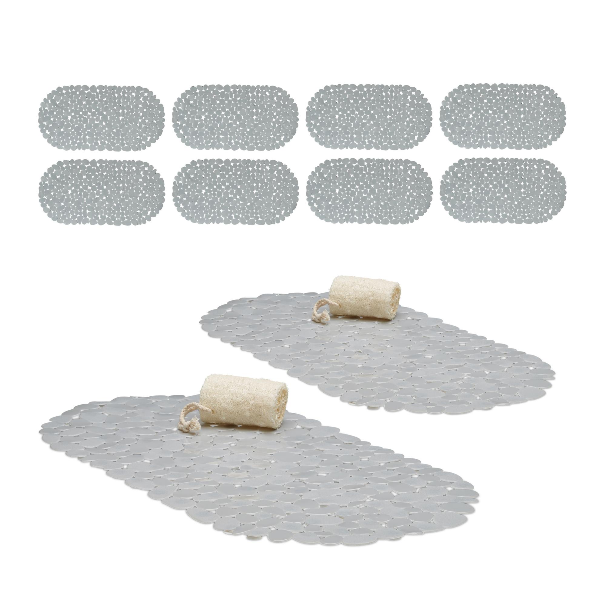 WENKO 23125100-Tapis de douche ARINOS 54x54 cm gris/gris