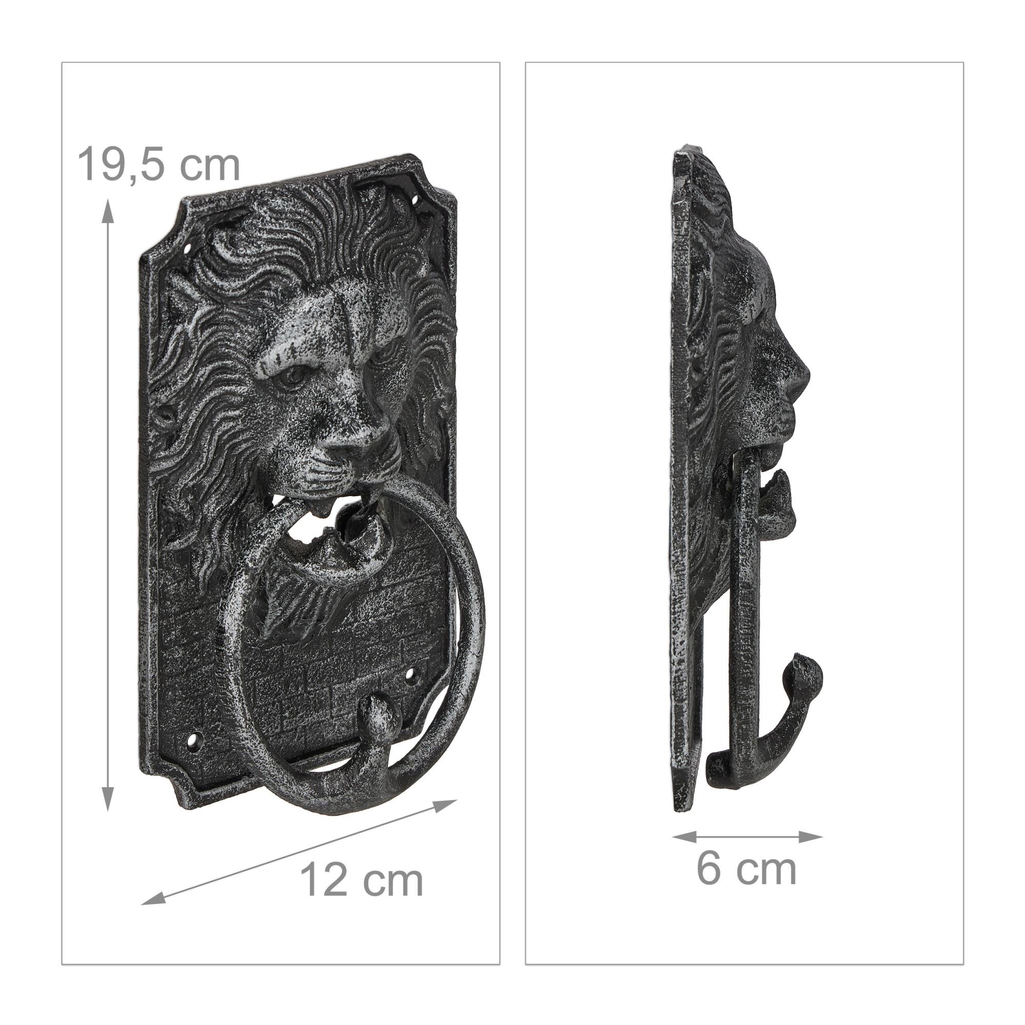 Batacchio Per Porta Con Testa Di Leone In Ghisa - Stile Vintage Dorato - Foto 2