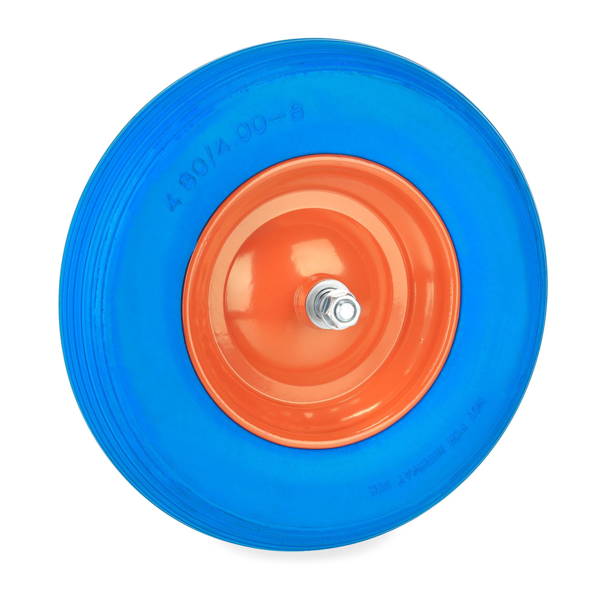 Roue De Brouette Avec Axe Roue De Brouette 3.50-8 Increvable - Caoutchouc PU Jante Acier 100kg Charge Accessoire Brouette Robuste Roue De Brouette Increvable