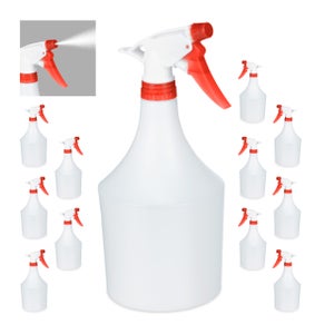 24x Bottiglie Spray, Set, Erogazione Regolabile, 1 Litro, Vaporizzatore, Nebulizzatore  Piante, Rosso