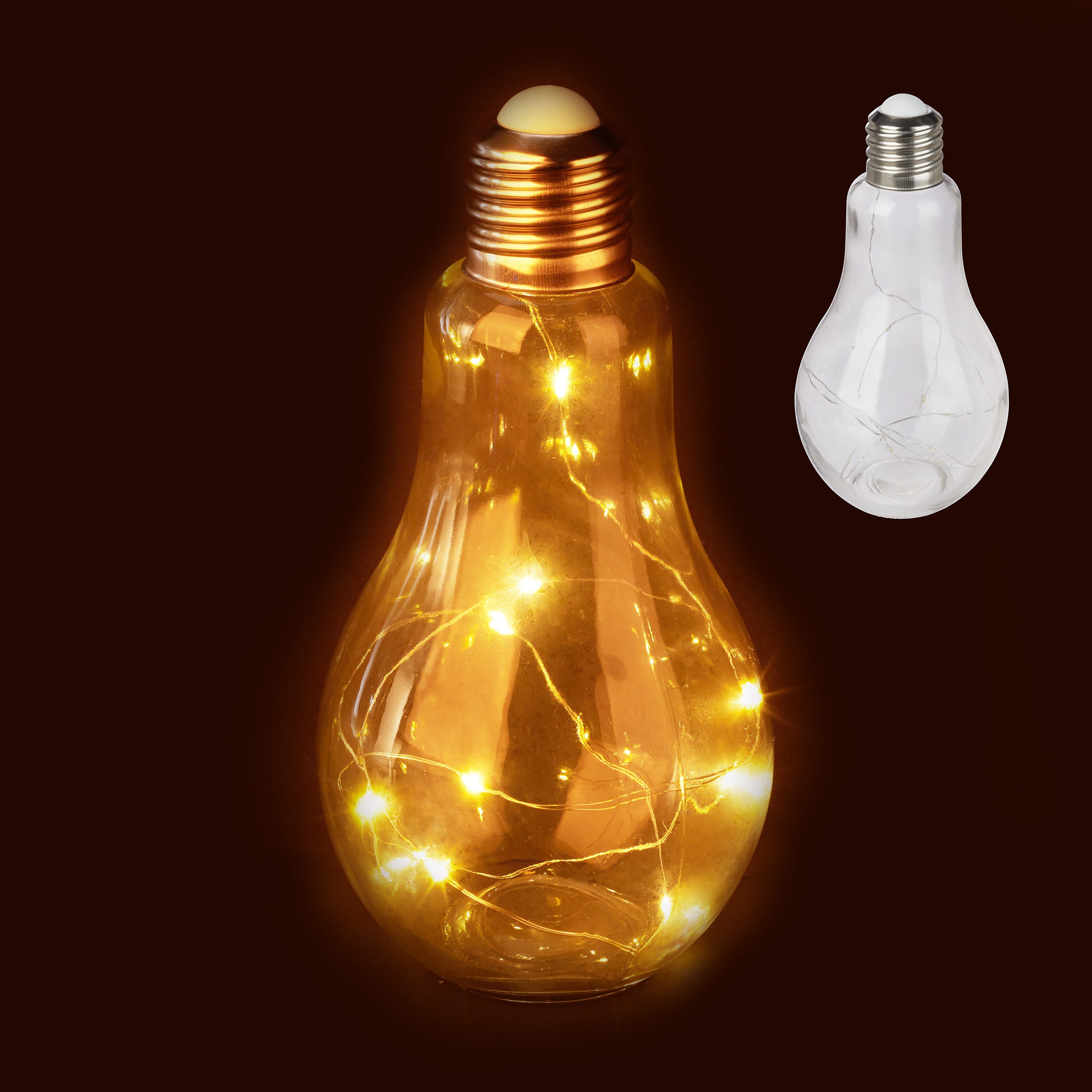 2x Lampadina Decorative a LED, da Appendere, Lampadina a Incandescenza, a  Batteria, Catena di luci, Trasparente