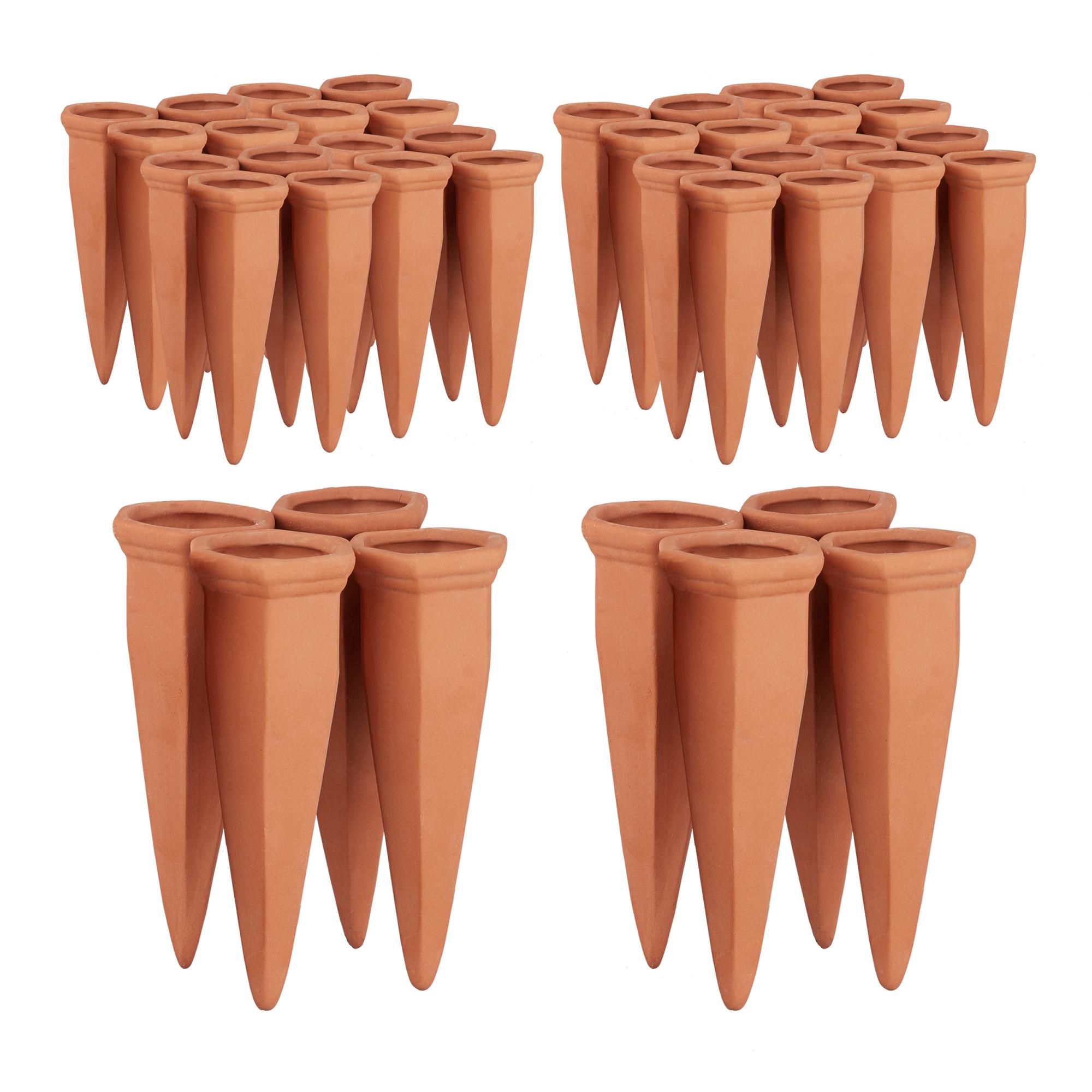 Lot De 4 Cônes D'arrosage En Argile - Irrigation Goutte à Goutte Automatique - Pour Plantes Intérieur Et Extérieur