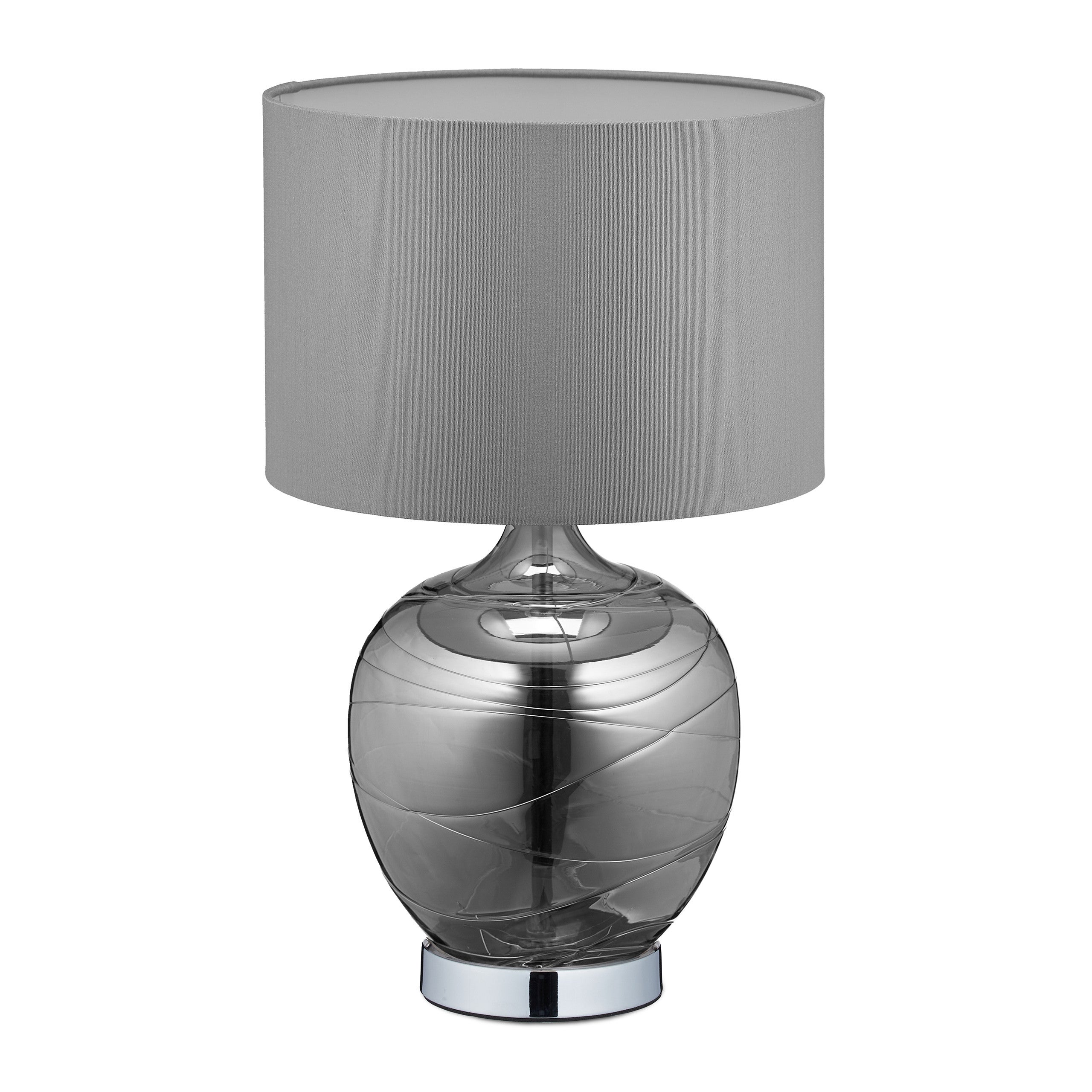 Relaxdays Lampe de chevet, velours et cristal, HxD : 47 x 26 cm, douille  E14, table, éclairage indirect, chambre, rose