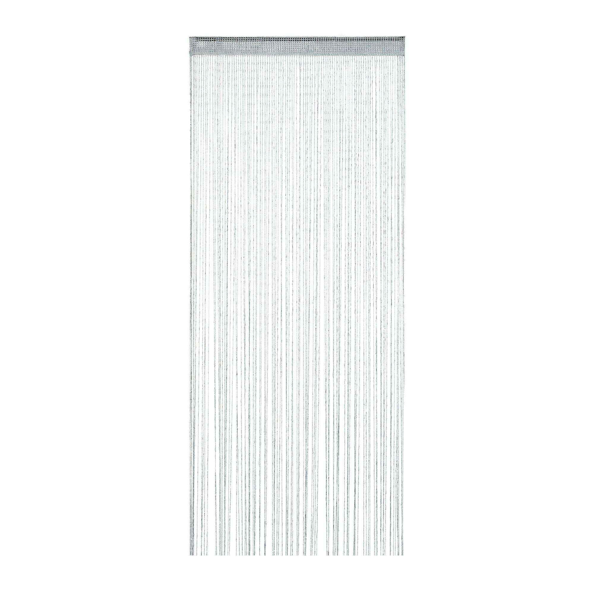 Tenda A Fili Effetto Metallico Argento 140x250cm - Passante Per Bastone, Privacy E Design