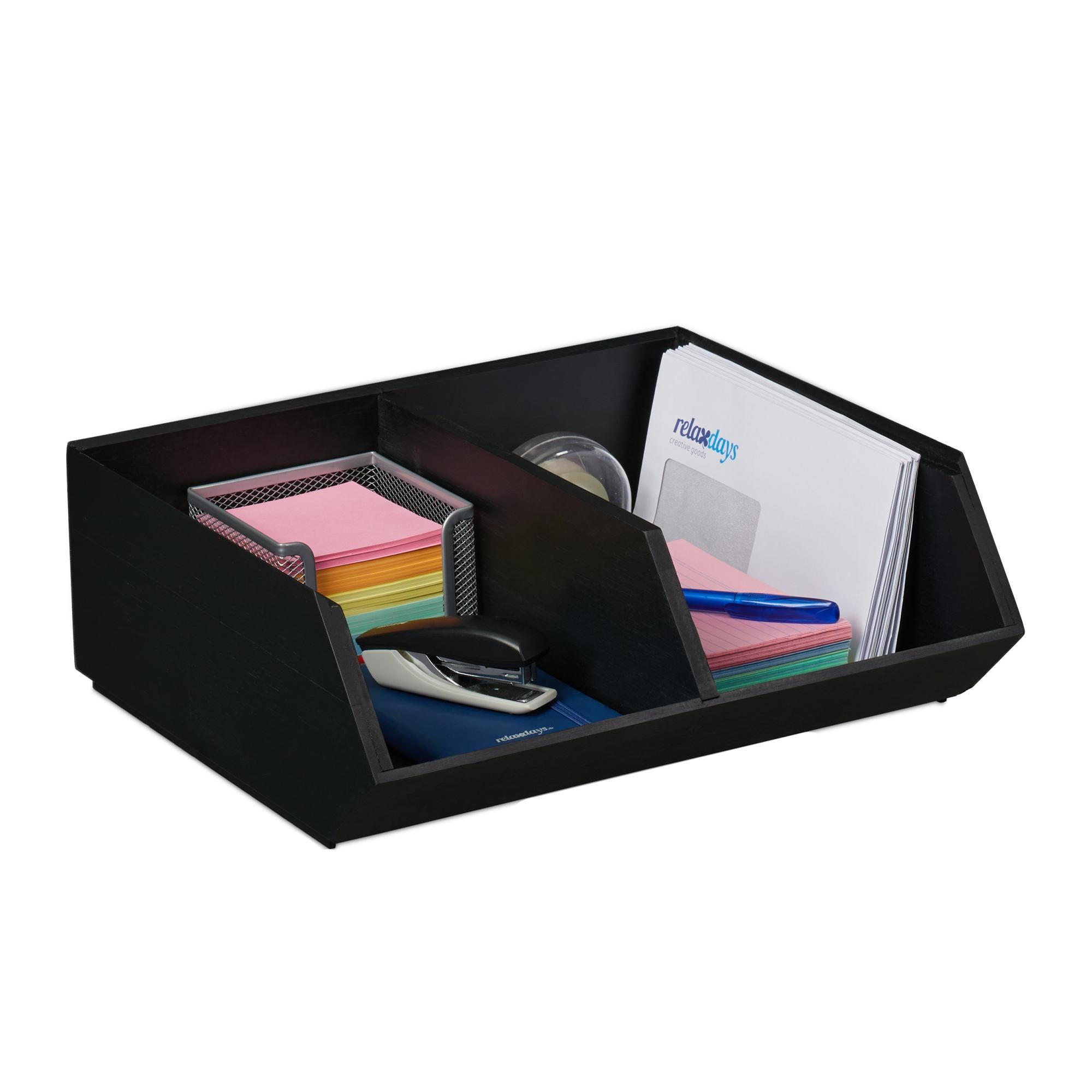 Plateau de rangement en similicuir avec 5 compartiments pratiques