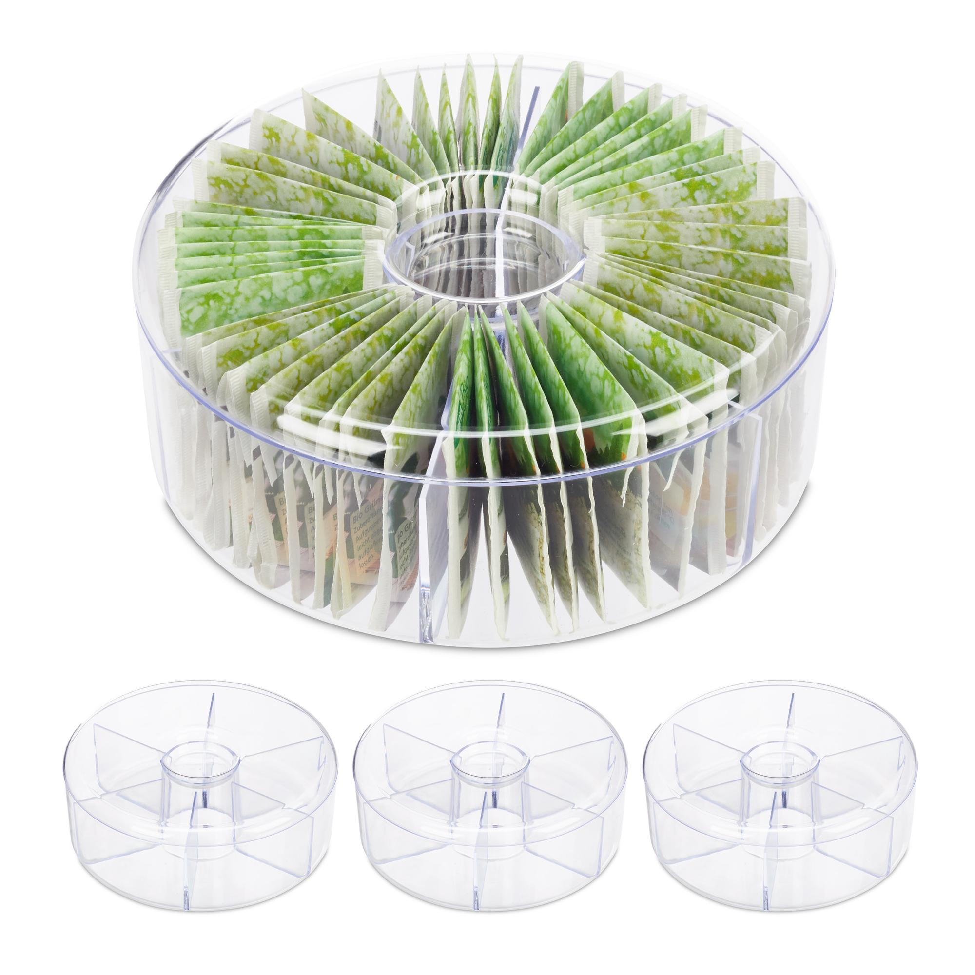 Scatola Porta Tè E Tisane Villa D'Este - In Legno MDF Con Coperchio In Vetro, 6 Scomparti, Design Moderno Bigismore - Foto 7