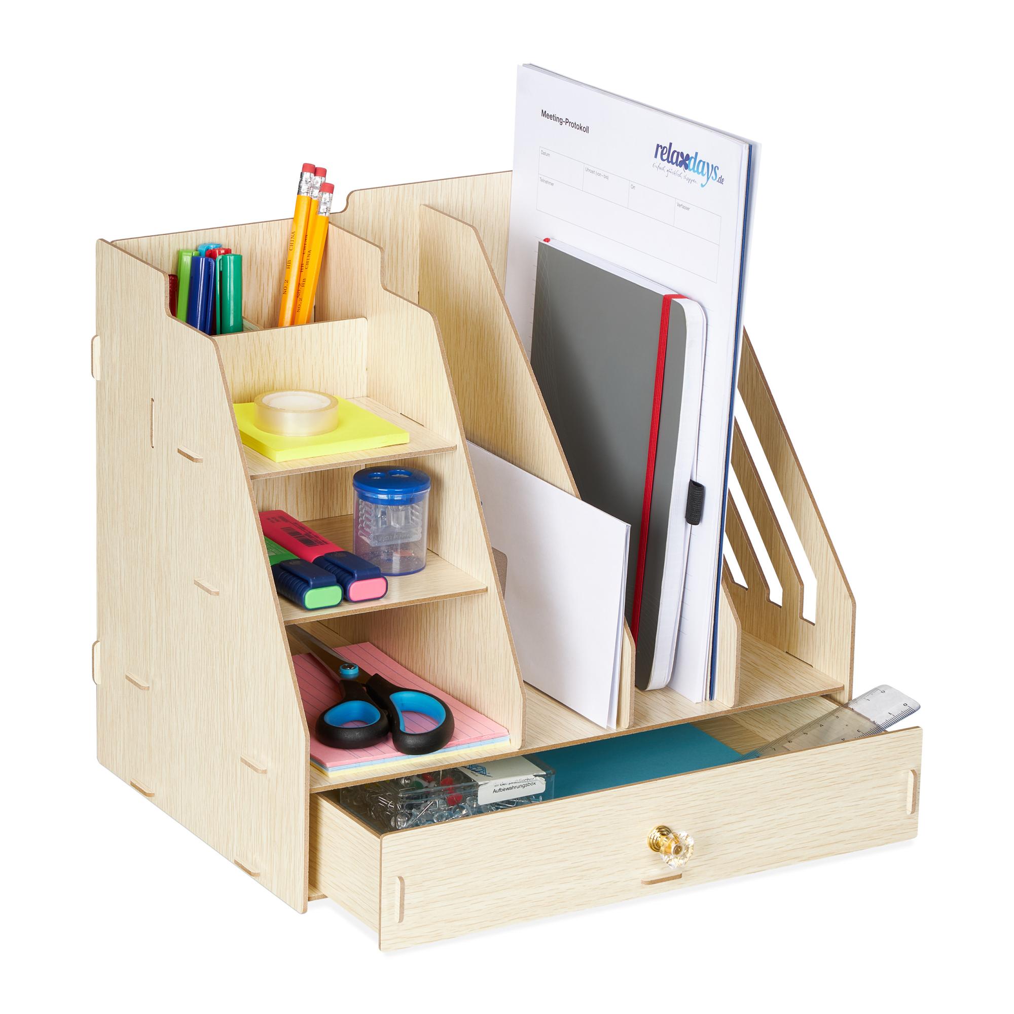 Set Organisation Bureau Organiseur Bureau Relaxdays 7 Pièces En Métal - Range-Documents, Porte-Stylos, Accessoires - Blanc Organiseurs Et Distributeurs Pour Le Bureau
