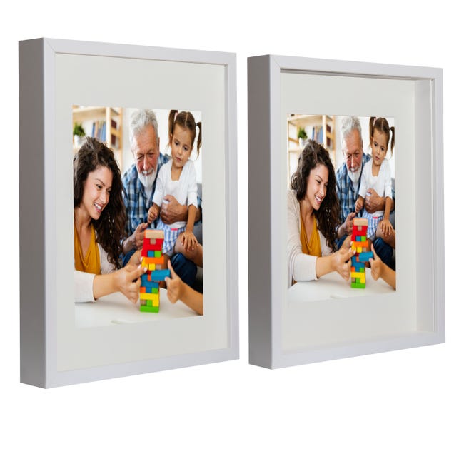 BD ART 28 x 35 cm Box 3D Cornice Portafoto Colore Bianco con Passepartout  Colore Crema 20 x 25 cm…