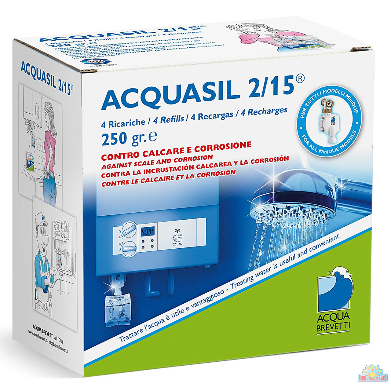 Acqua Brevetti Confezione 4 Ricariche ACQUASIL 2/15 GR.250