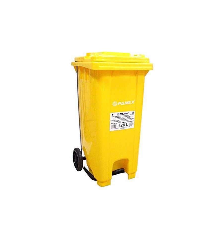 Contenedor basura reciclaje 120 litros con Amarillo Leroy