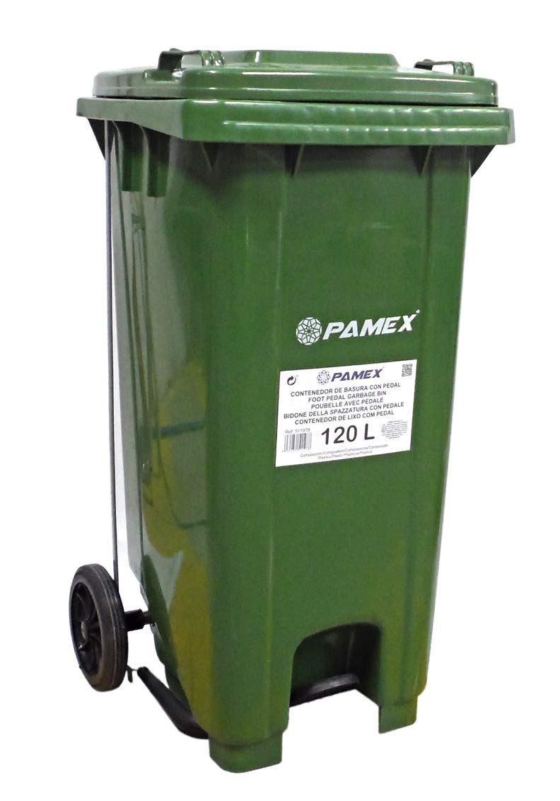 Contenedor de 120 litros para reciclaje con pedal y ruedas Contenedor de  120 litros para reciclaje con pedal y ruedas [] - 96,00€ 