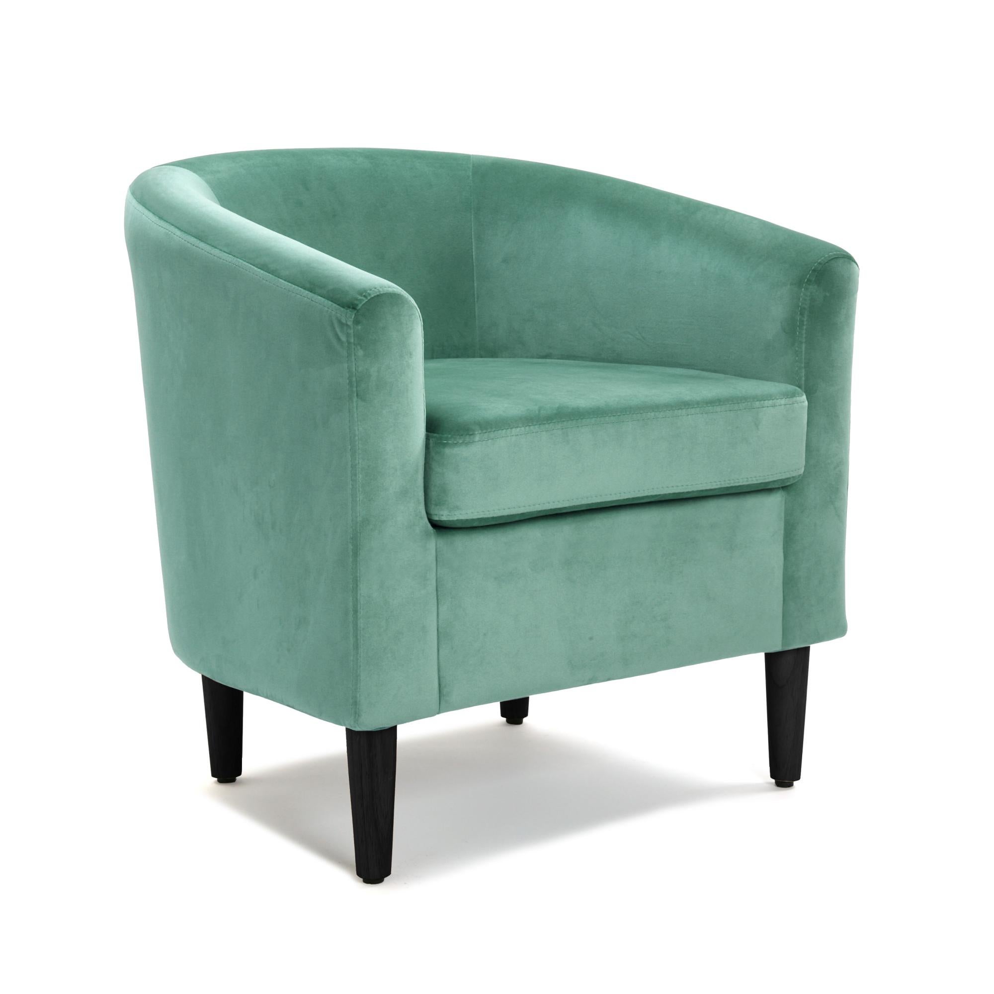 Poltrona Girevole In Velluto A Coste Verde – Furniliving – Con Poggiatesta E Gambe In Metallo