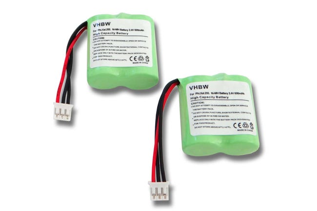 2 Batterie NiMH 600mAh 2.4V Per Telefono Cordless Medion - Sostituisce 5M702BMX, GP0827, Per MD81877, MD82711, Etc. - Foto 1