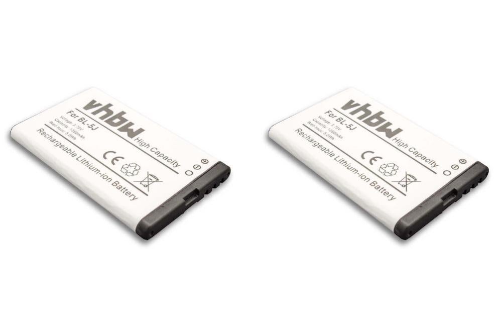 Vhbw 2x Batterie 1300mAh (3.7V) pour téléphone fixe sansfil Telekom Speedphone 701. Remplace