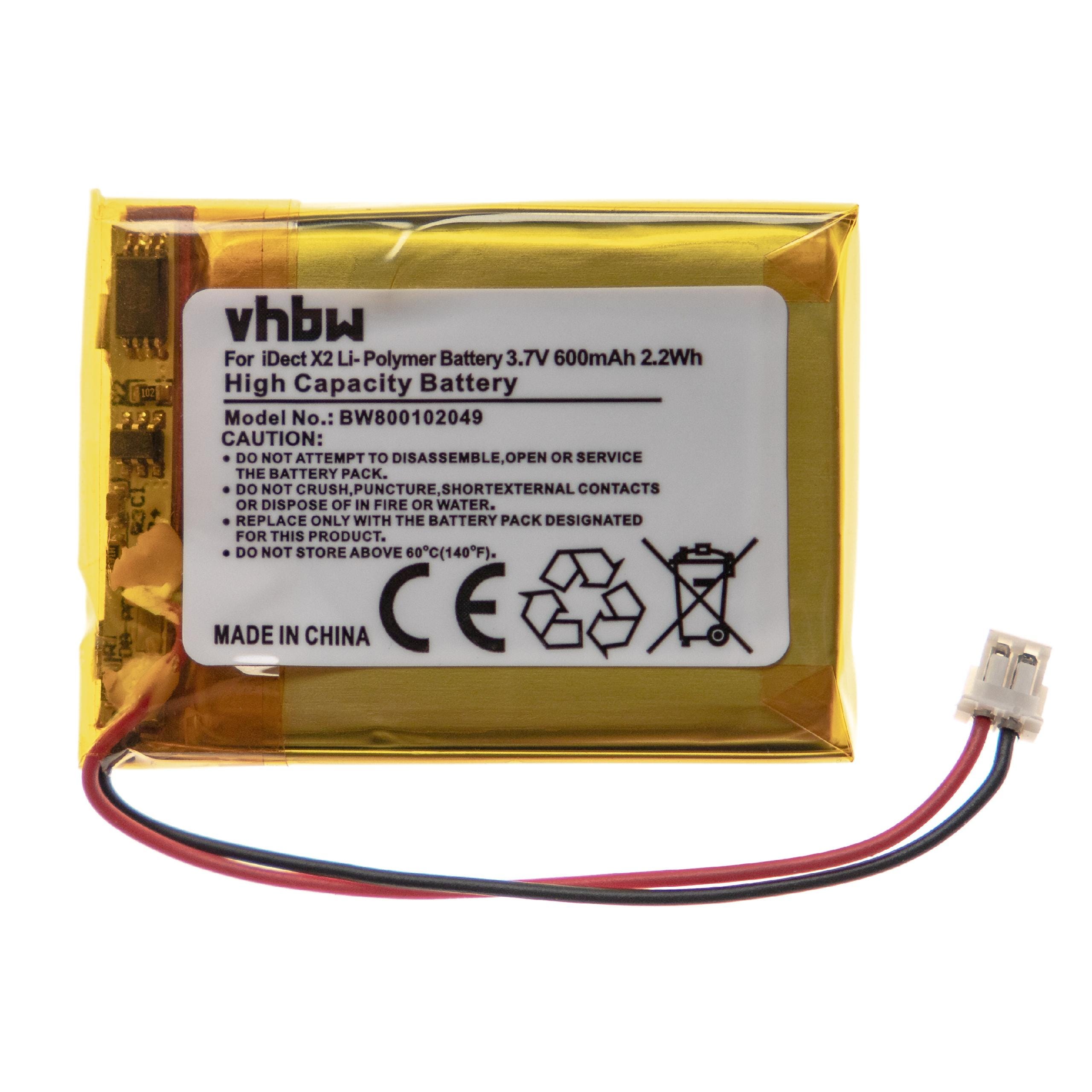 Vhbw batterie remplace MT LP053040 pour combiné téléphonique téléphone fixe  (600mAh, 3,7V, Li-Polymère)