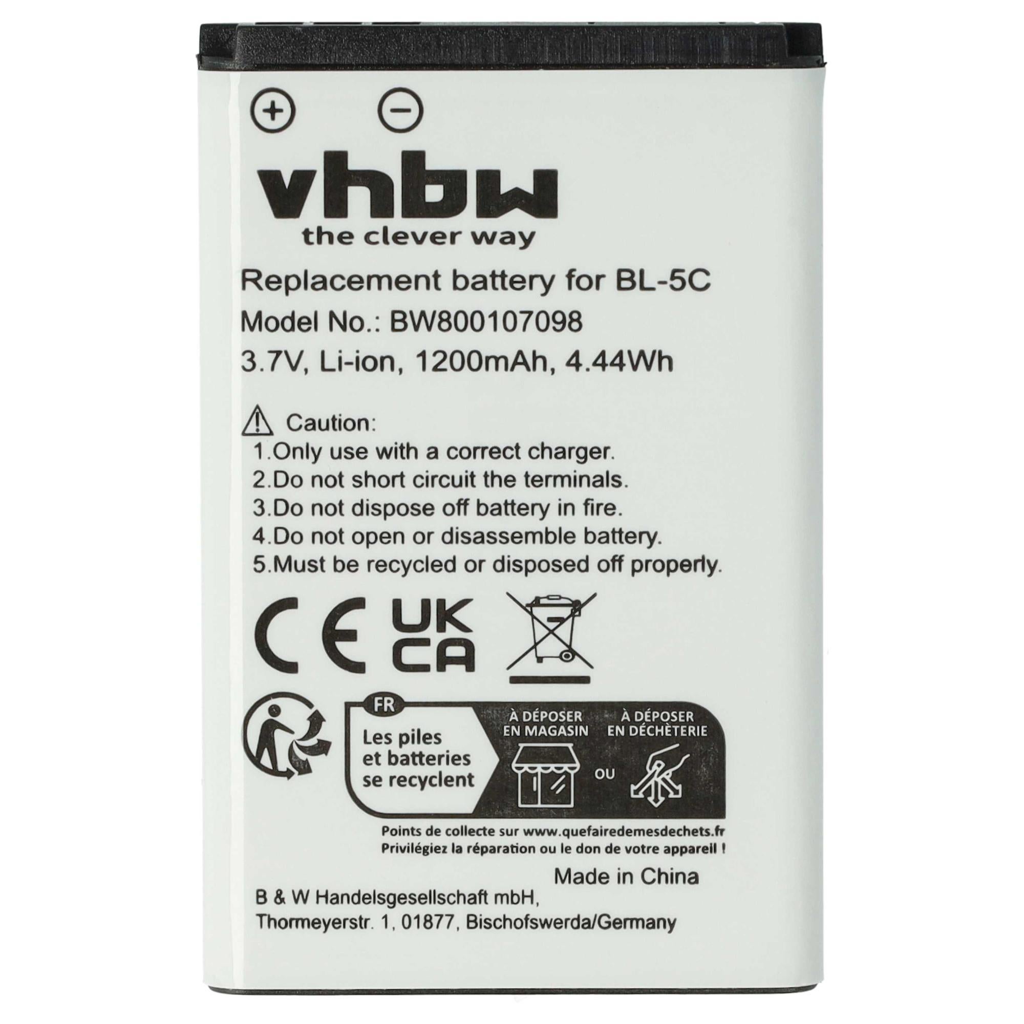 Batterie vhbw1200mAh (3.7V) pour téléphone Doro Primo 215 remplace