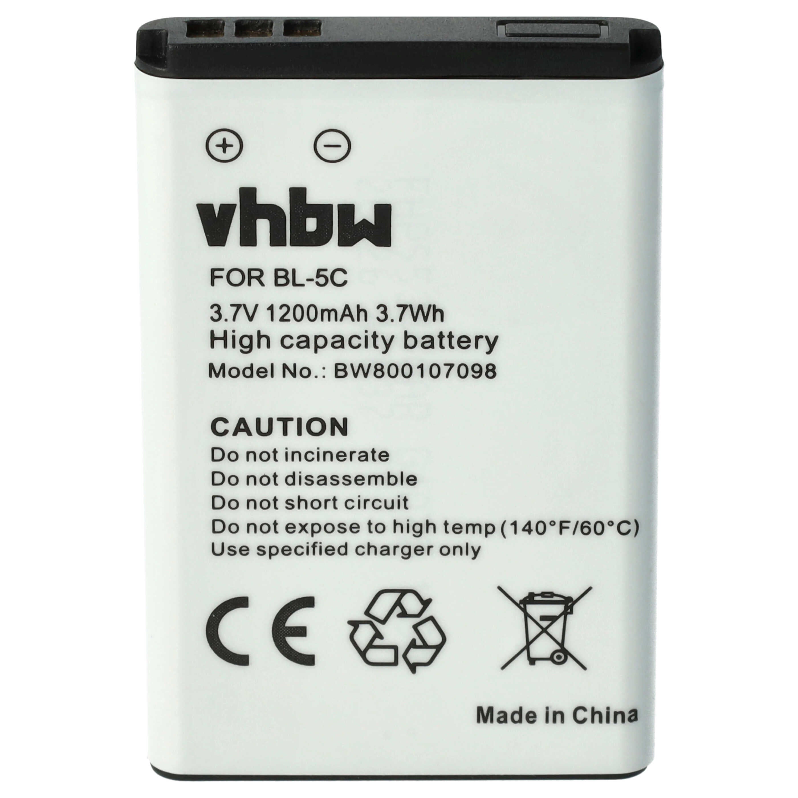 Vhbw Batteria Compatibile Con Doro 2414 2415 DFC 0150 Smartphone Cellulare 1200mAh 3 7V Li