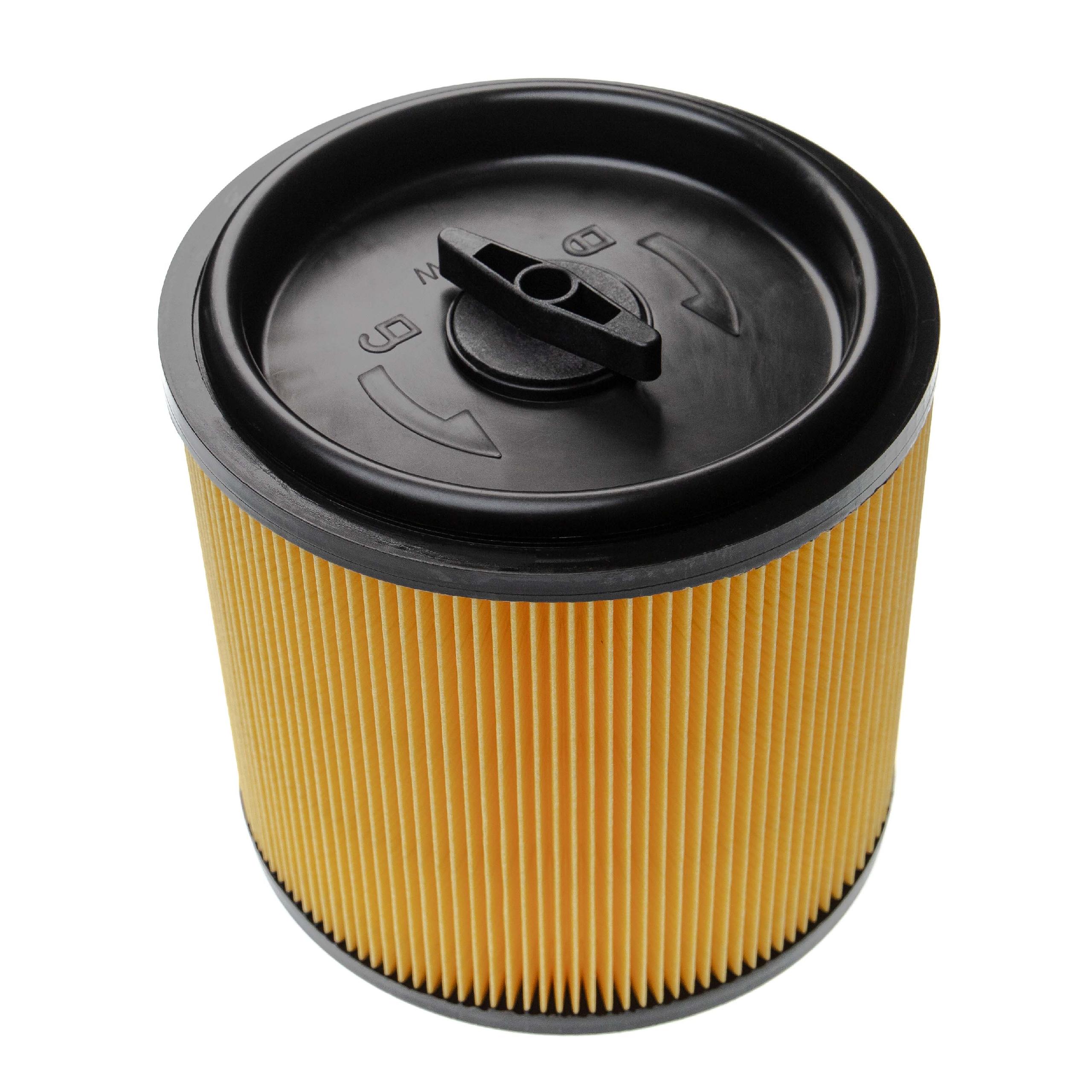 Vhbw filtro a pieghe piatte compatibile con Lidl / Parkside PWD 20 A1, 25  A2, 30 B1 aspiratore umido/secco - Cartuccia filtrante, nero / giallo