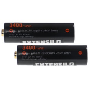 EXTENSILO 5x Piles rechargeables AA mignon (AA) avec prise micro-USB  (920mAh, 1,5V, Li-ion)