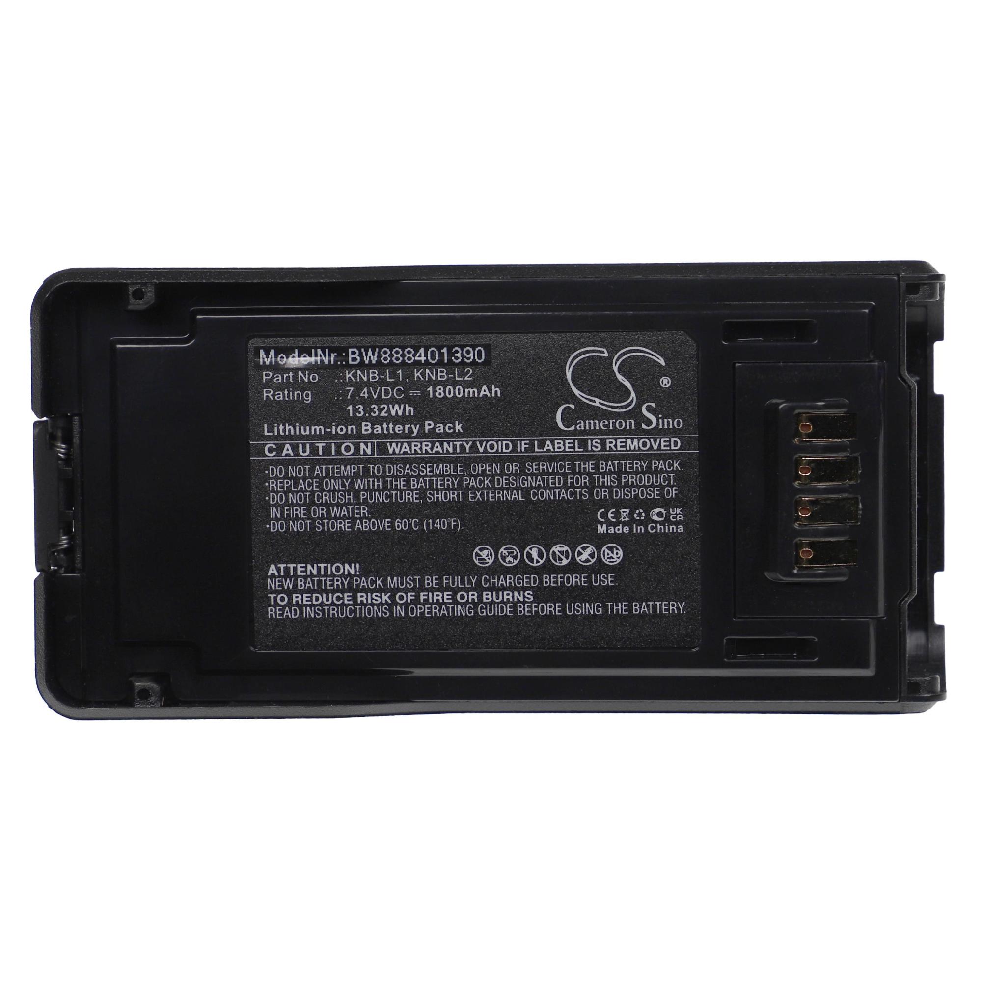 Batería Compatible Con Kenwood TK-3000T, TK-3000M2, TK-U100 Y TK-3501 – 1000 MAh, 7.4V, Li-ion, Con Pinza Para Cinturón