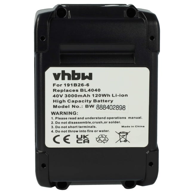 Vhbw Batterie compatible avec Makita 40V MAX XGT, CF001G, DF001G