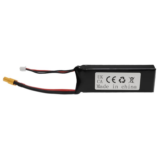 Vhbw Batterie compatible avec XT60 connecteur pour modéle RC par ex.  voiture de course, avion (2700mAh, 7,4V, Li-polymère, 105 x 34 x 15 mm)