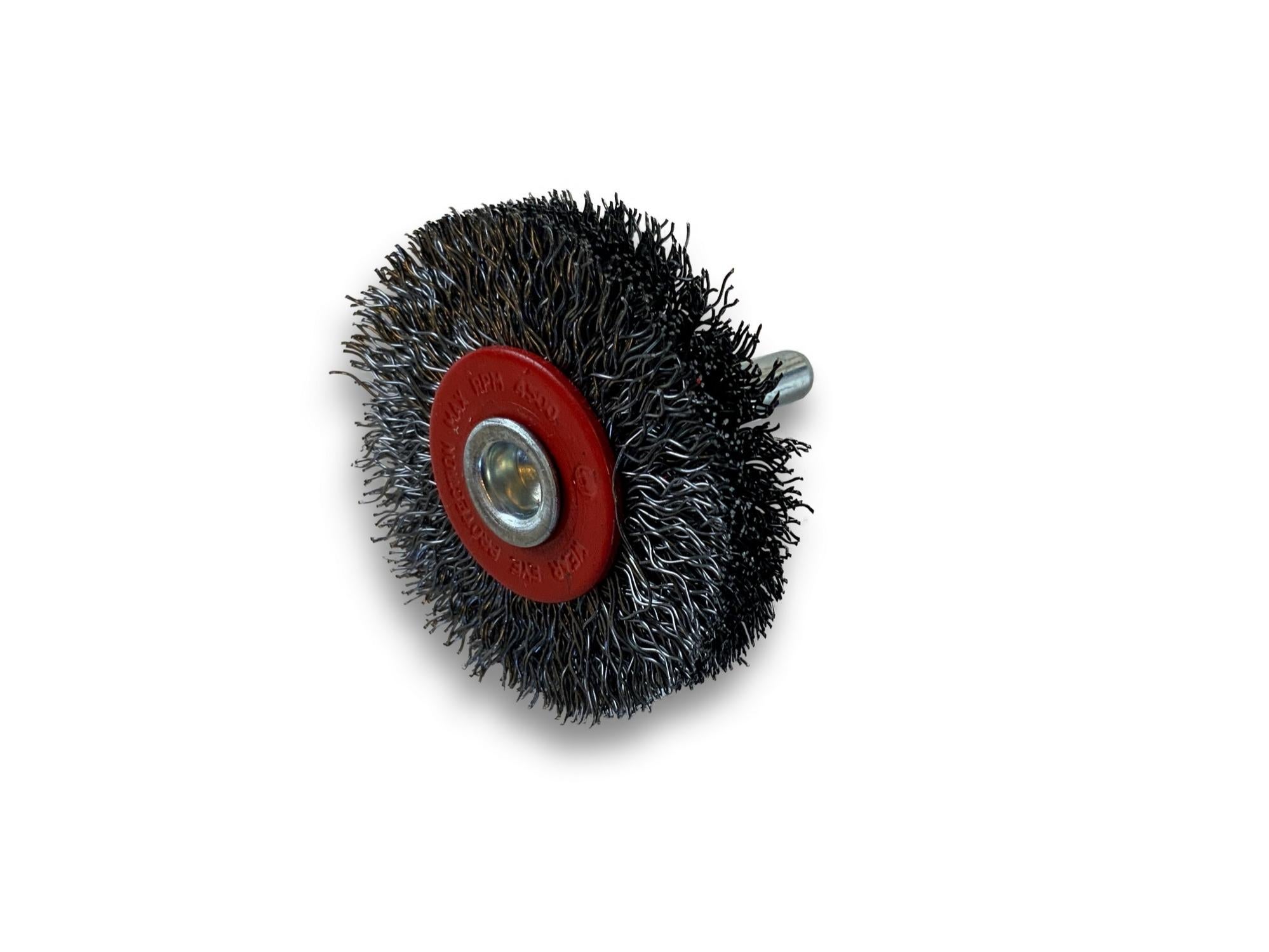 Lot de 3 brosses rotatives circulaires métalliques sur tige 75 mm | Fil laiton souple 0,20 Lot de 3 brosses rotatives circulaires métalliques sur tige 75 mm | Fil laiton souple 0,20