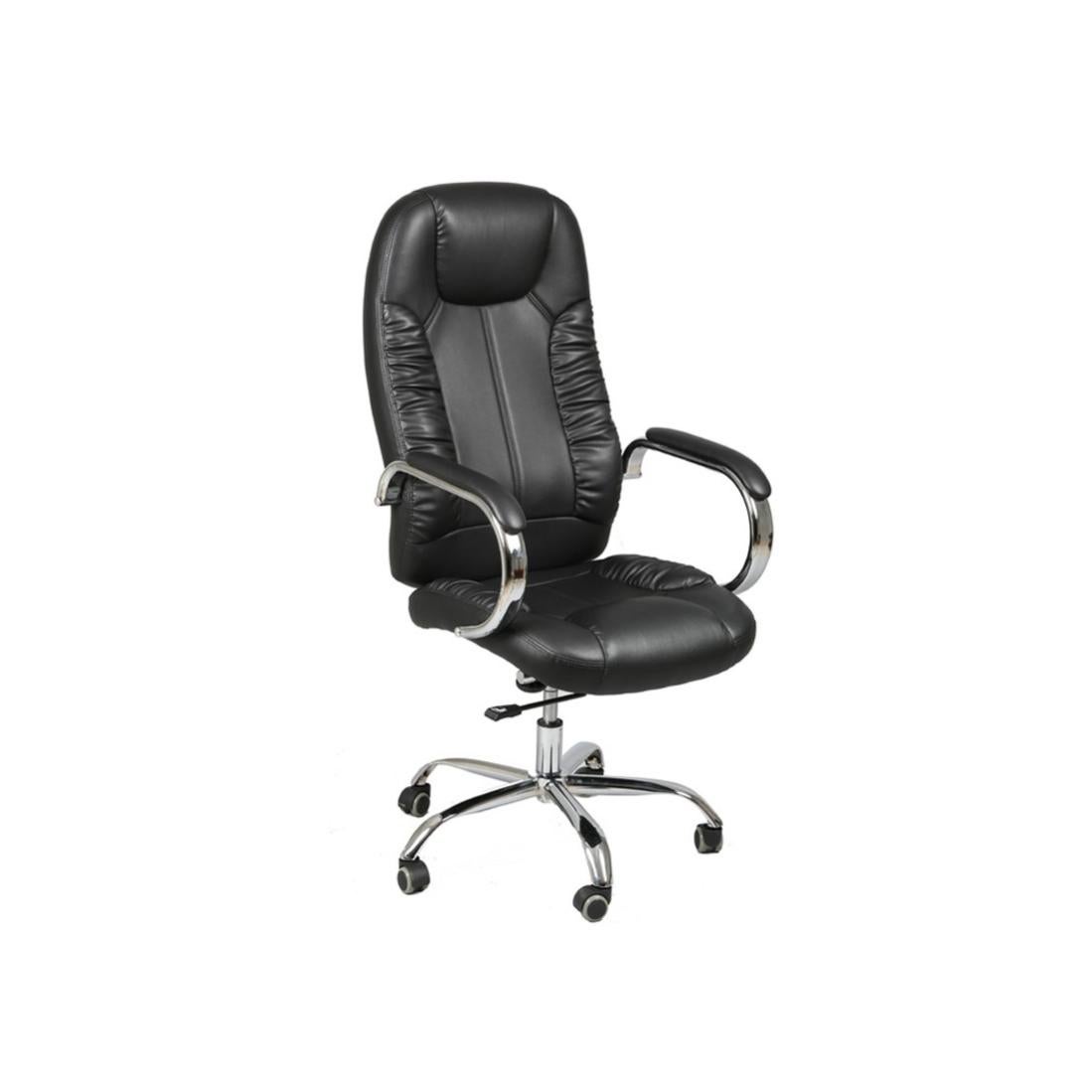 Fauteuil de bureau Simili cuir Noir - ALEX | Leroy Merlin