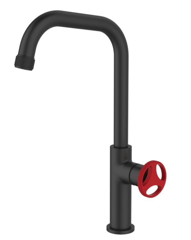Mitigeur De Cuisine Noir Loftea – Style Industriel Rouge/noir, Sea-Horse