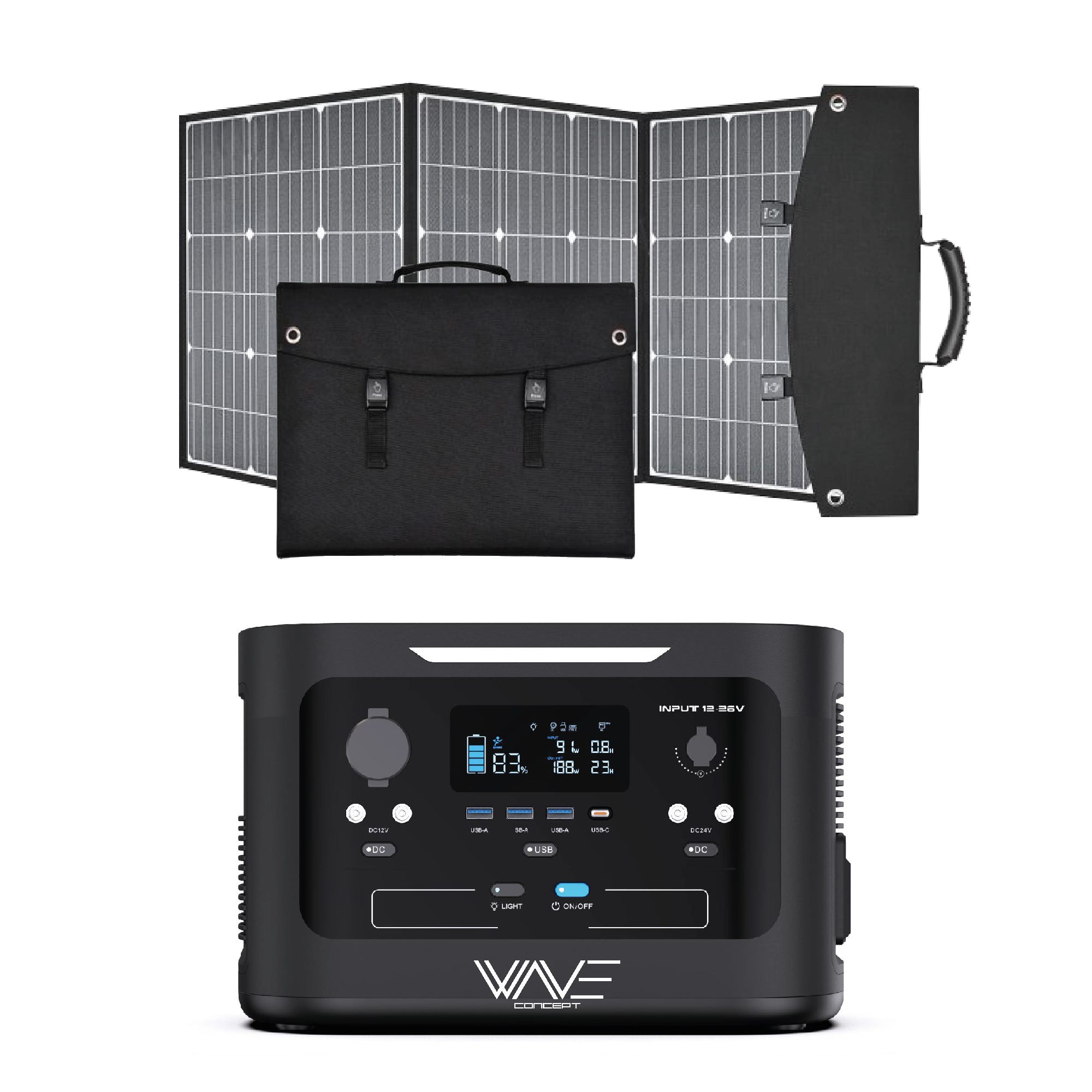 Kit de Générateur solaire portable - Station d'énergie 600W + Panneau  solaire 100W - Wave Concept