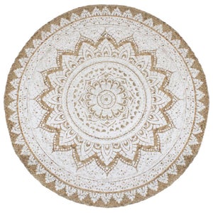 Tapis rond ø250 cm en jute, tressé main, hempy Couleur naturel Am