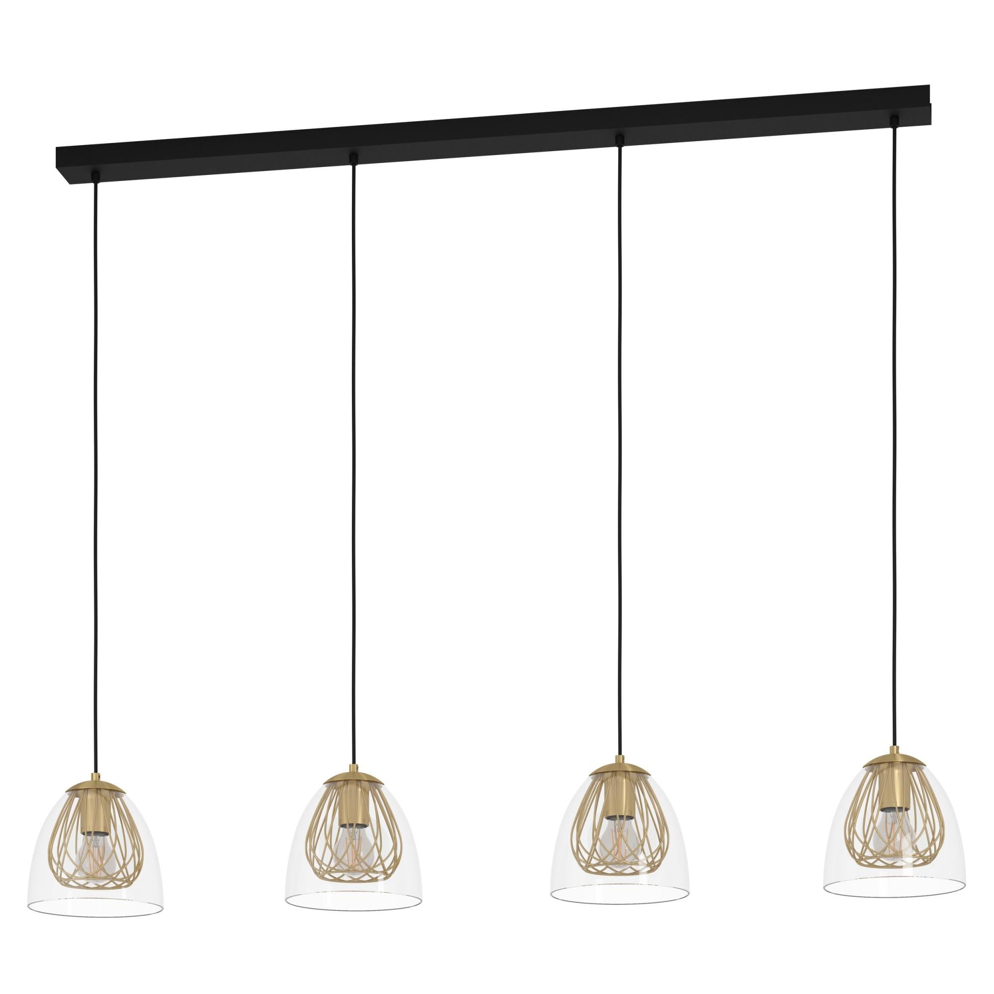 Lámpara Colgante Eglo 49447 - Estilo Industrial/vintage, Pantalla De Tela
