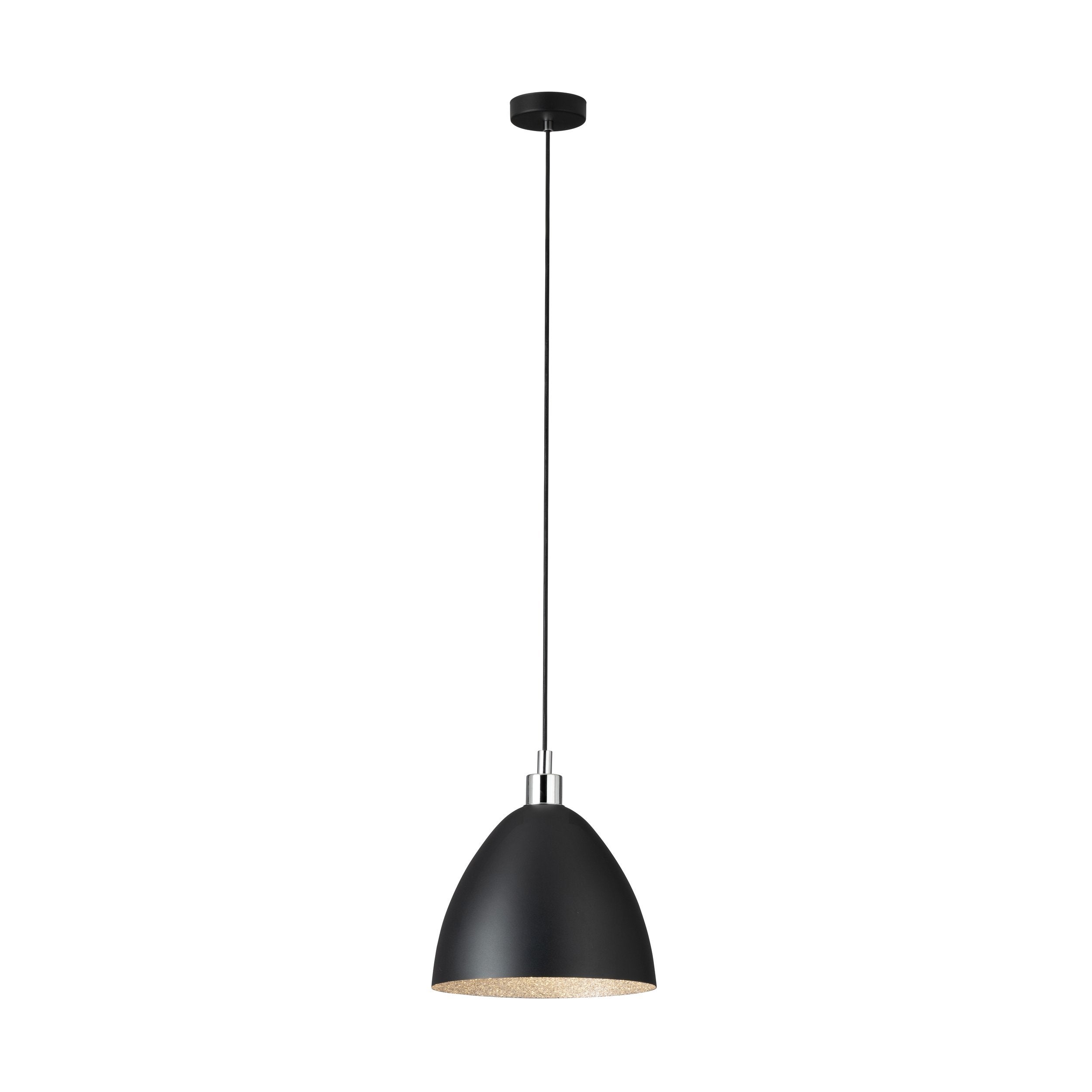 Luminaire en suspension EGLO Suspension contemporaine MAREPERLA en métal noir et cristal 1xE27