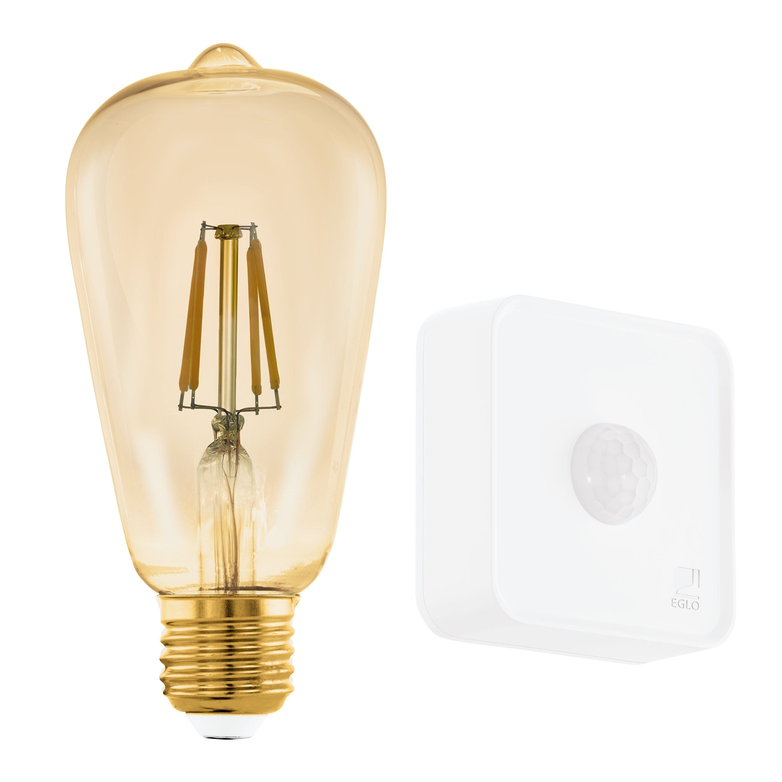 Ampoule EGLO LED connectée E27 ambre + détecteur de mouvement