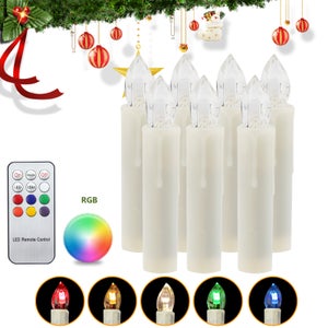 30x bougies LED bougies de Noël LED guirlandes lumineuses sans fil avec  minuterie sans flamme blanc chaud avec batterie