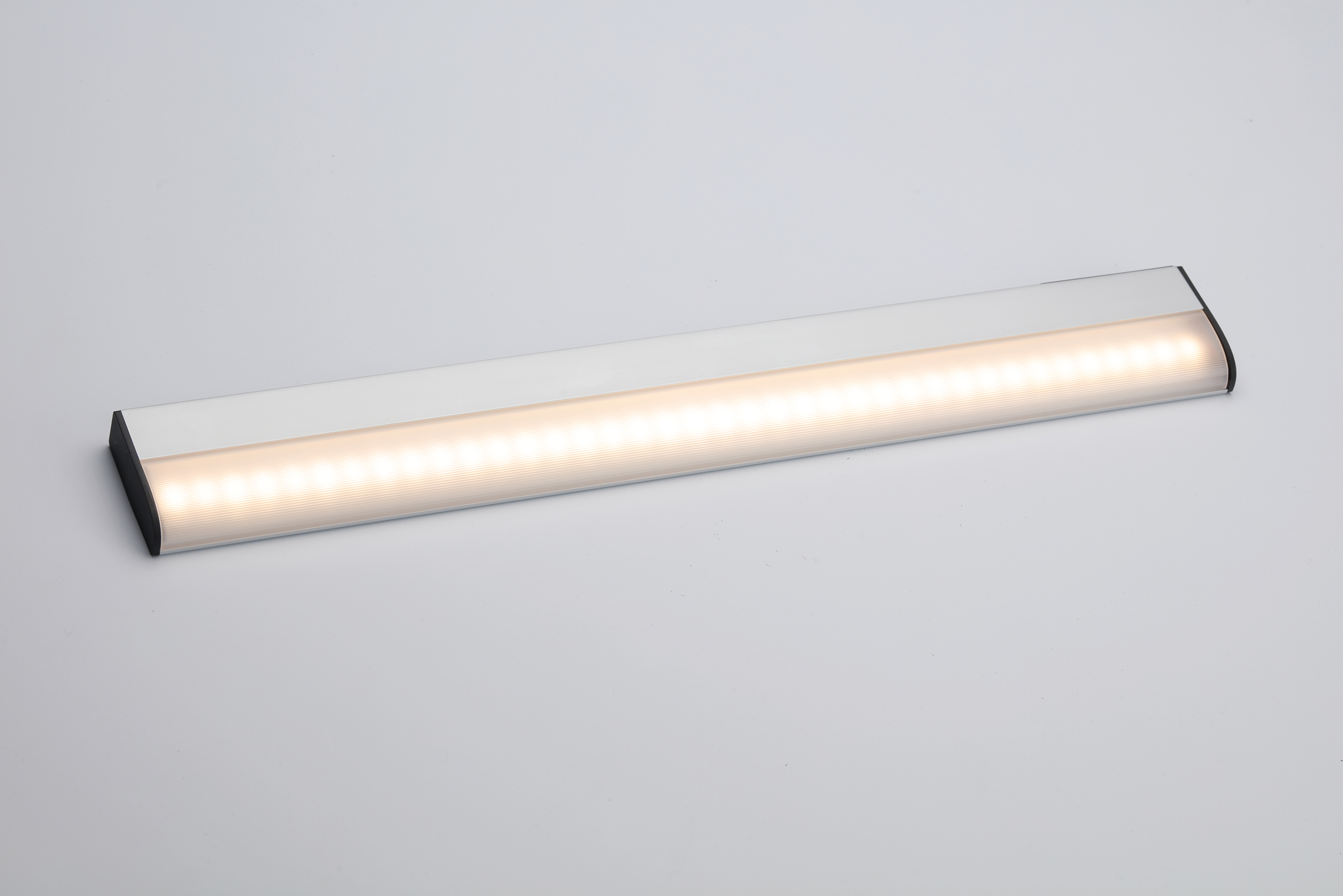 Mueble bajo pared zak en aluminio plata con sensor infrarrojo multifunción 3000k (luz cálida) 35 cm..