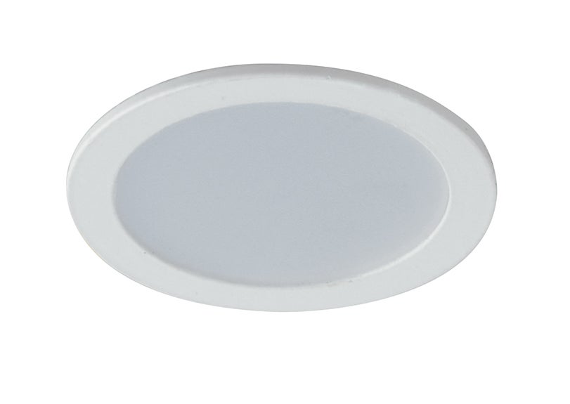 Foco empotrable led fusion en aluminio blanco satinado con driver integrado 5w 4000k (luz natural) 7x3 2 cm.