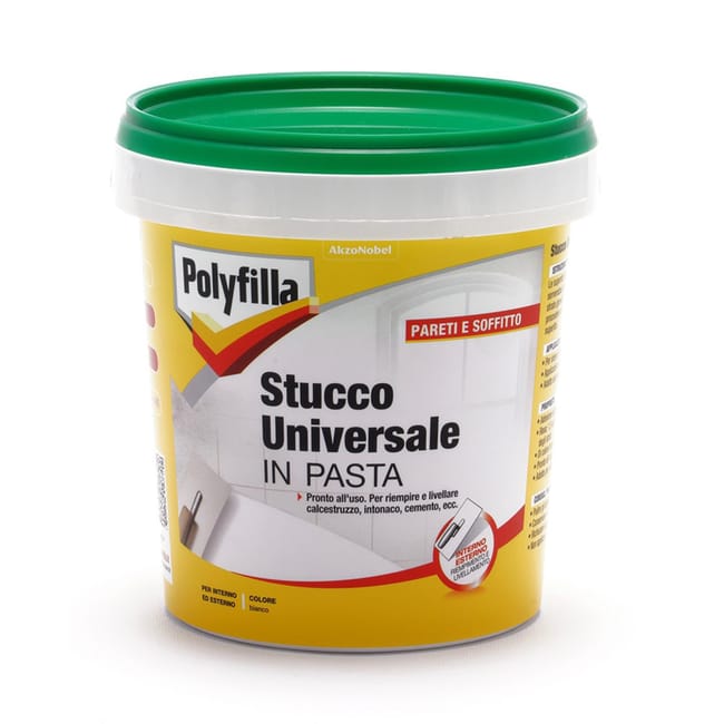 Stucco Universale POLYFILLA - Per Interni Ed Esterni, Pronto Uso, Bianco, 1 Kg, Per Riparazioni Murarie - Foto 6