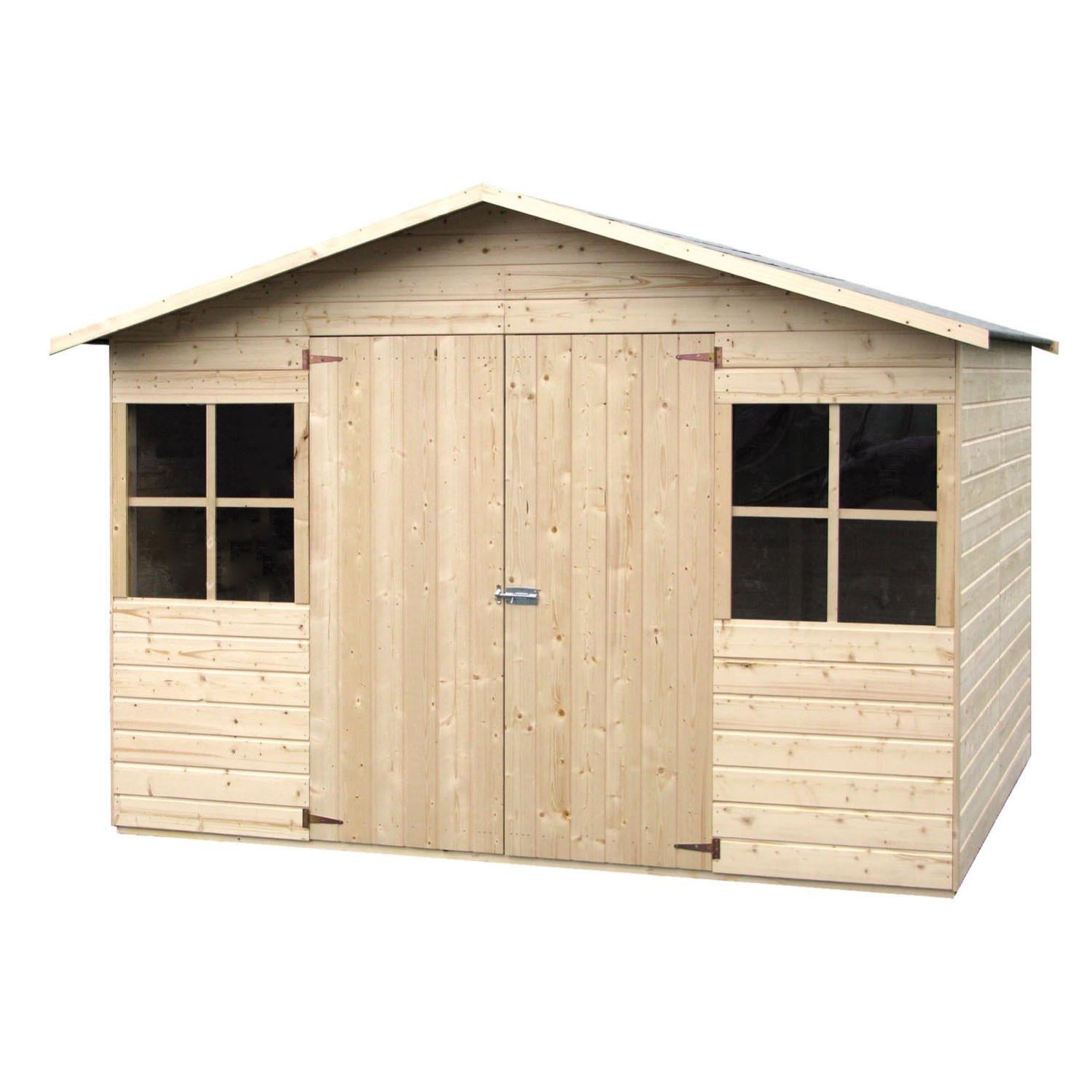 Armoire De Jardin Bois Épicéa Avec Établi - Rangement Outils 79x43x92 Cm