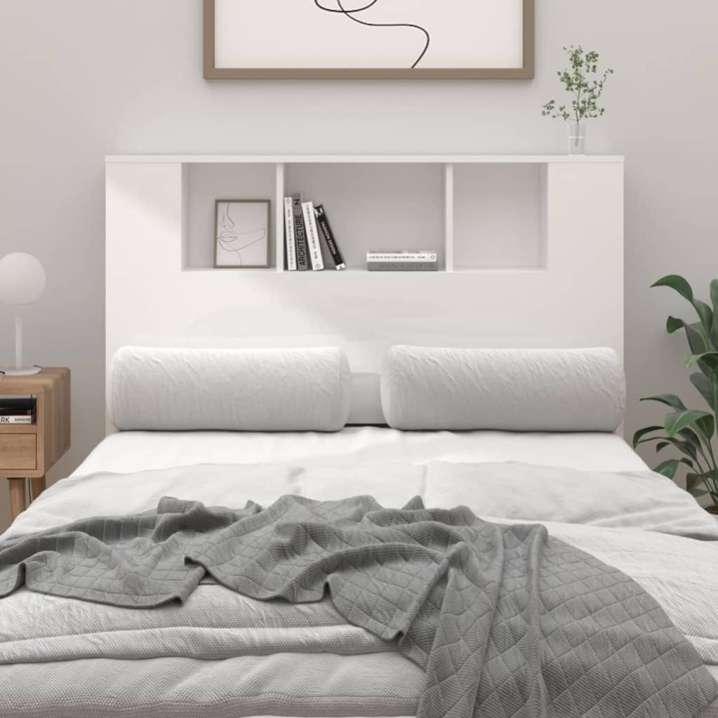 Testiera VidaXL Con Luci LED E Contenitore - Letto Matrimoniale Con Scaffali E Porte USB - Design Moderno Rovere Sonoma - 2