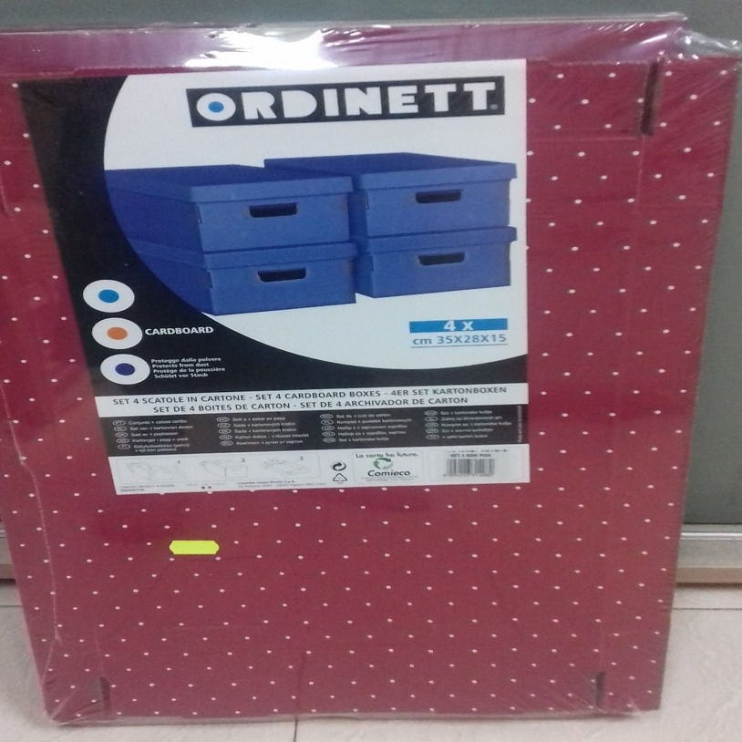 ORDINETT - SET 4 BOX IN CARTONE 35x28x15CM - PER L'ORGANIZZAZIONE