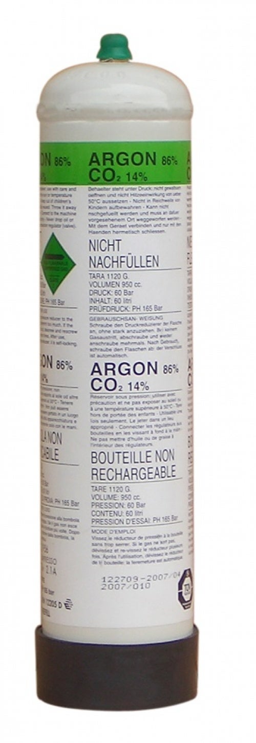 Bouteille non rechargeable bigaz Argon CO2, 2.2l, 110 bar