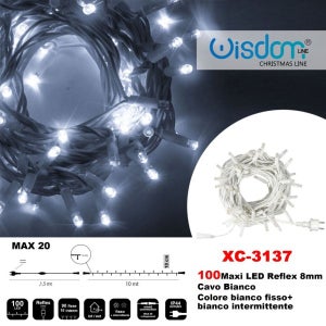 FASCIO LUMINOSO 180 MICROLED LUCE CALDA CAVO IN RAME SBIANCATO XC-3725